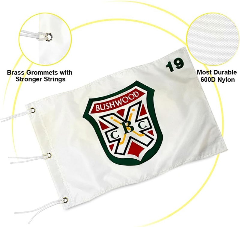2BUT Standard Bushwood Country Club Golf Pin Flag Practic Putting Green Golf Flag For Backyard Garden Double-Sewn 600D Nylon Miniature Pin Flag (20"x13" Grommet) - Image 3